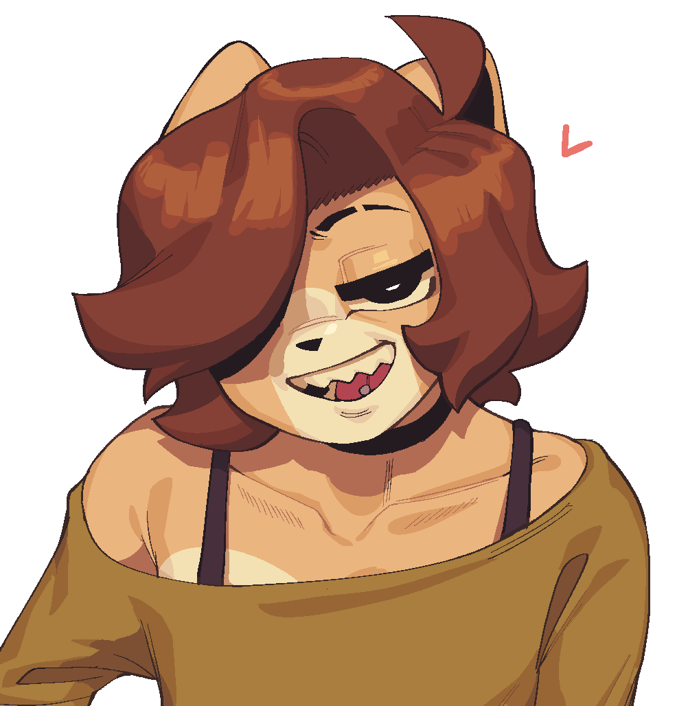 Absurdly homosexual mugshot of a cartoony anthropomophic lion